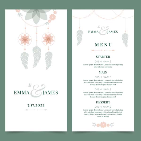 Wedding Menu