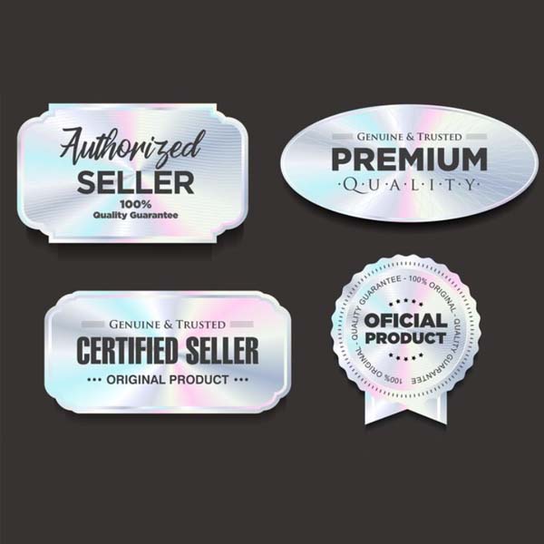 Metallic Silver Labels