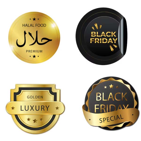 Metallic Gold Labels